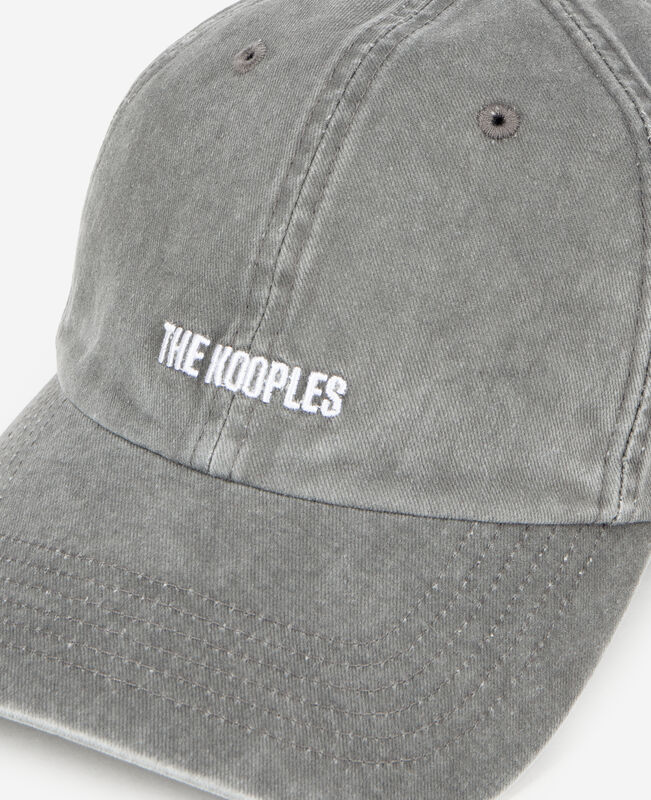 The Kooples MIXTE BLACK WASHED casquette logo brodé noire