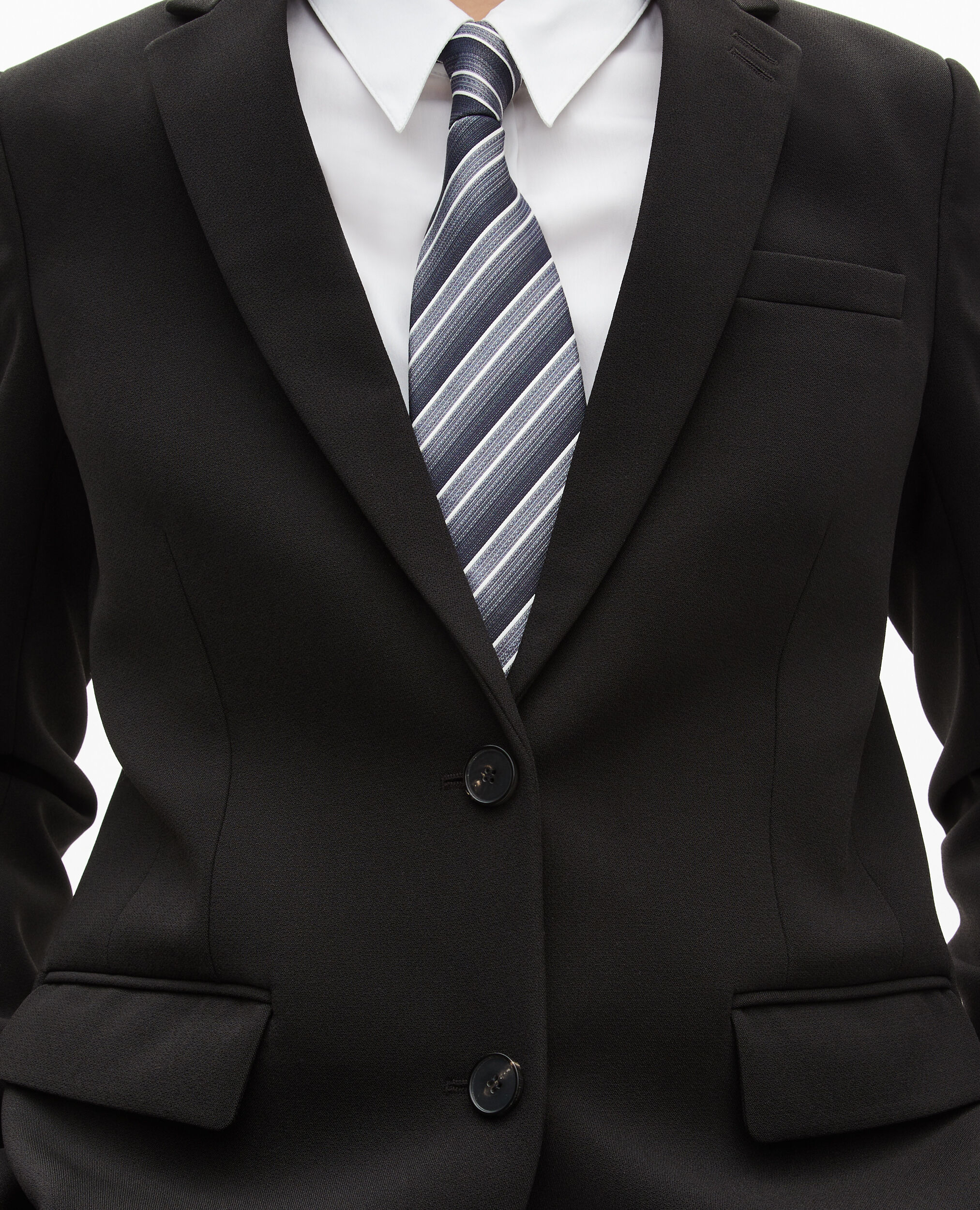 Veste tailleur coupe droite noire, BLACK, hi-res image number null