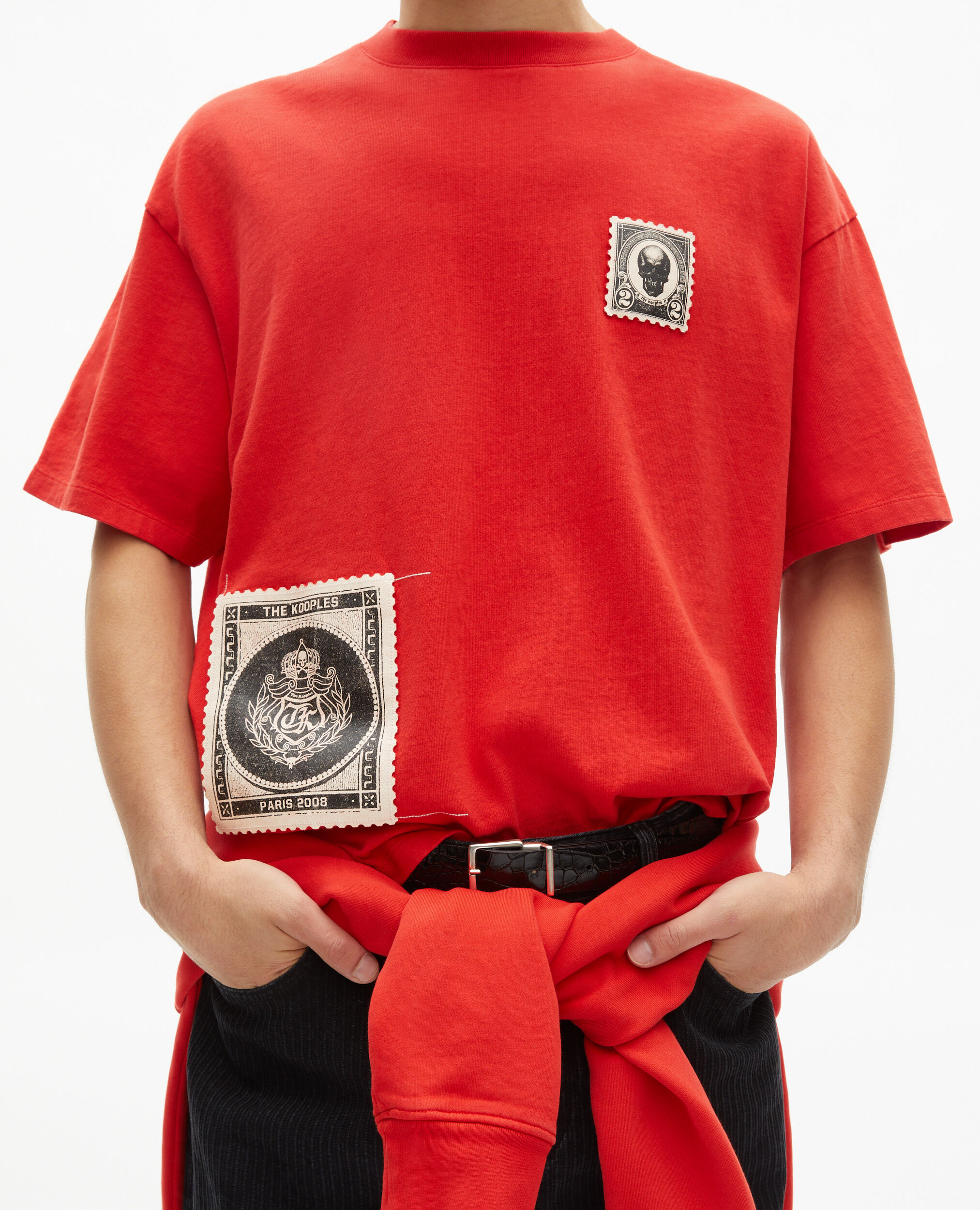 T-shirt avec patchs rouge, RED, hi-res image number null