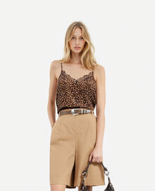 The Kooples FEMME LEOPARD caraco en soie imprimé léopard