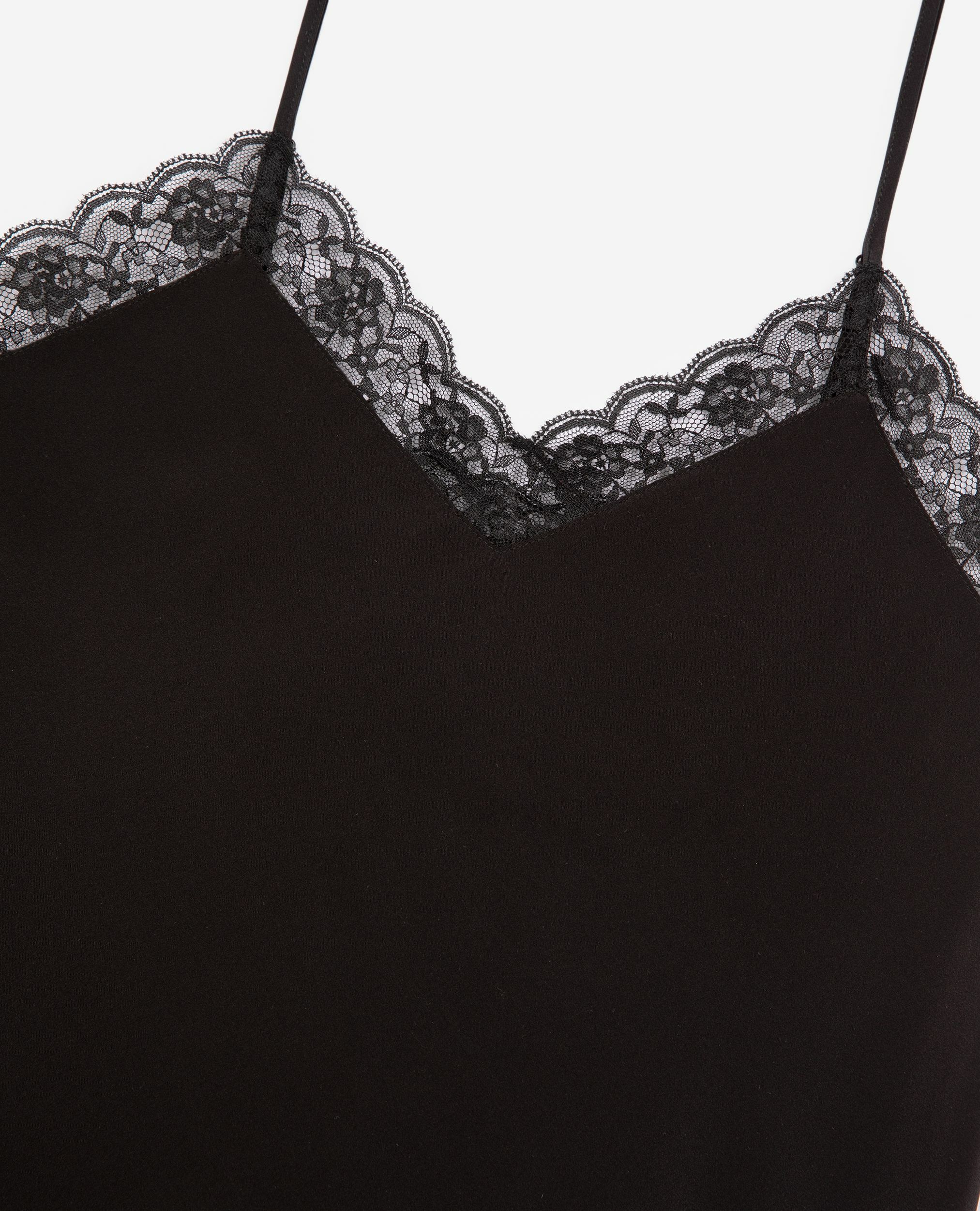 Caraco en soie et dentelle noir, BLACK, hi-res image number null