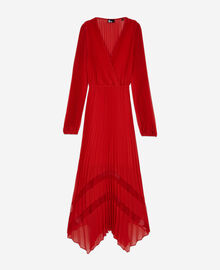 The Kooples FEMME RED robe longue plissée rouge