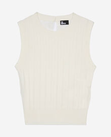 The Kooples FEMME WHITE top en maille blanc