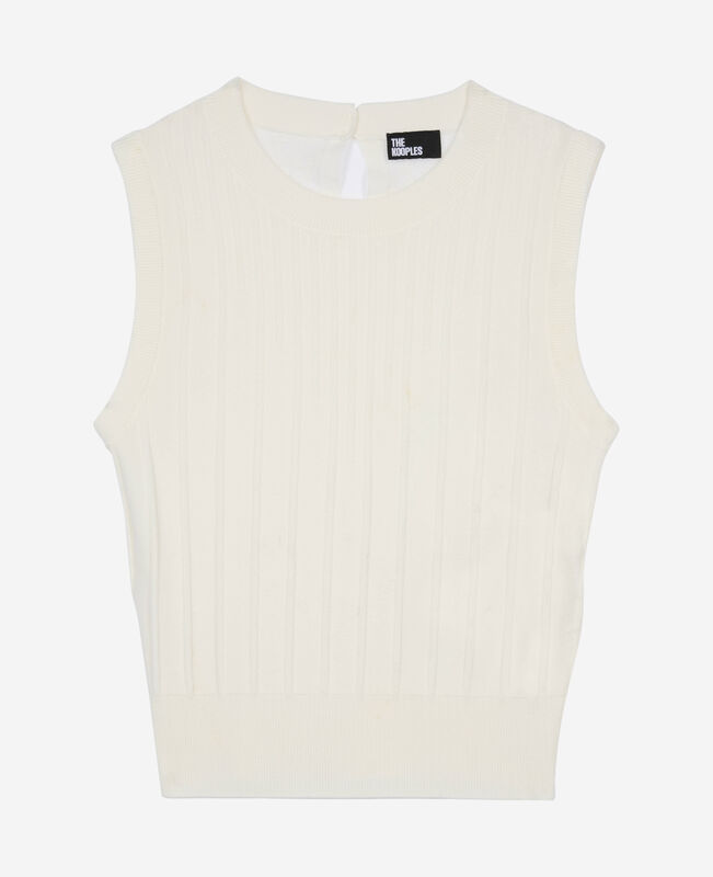The Kooples FEMME WHITE top en maille blanc
