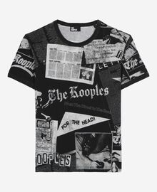 The Kooples FEMME BLACK WASHED t-shirt avec sérigraphie noir et blanc
