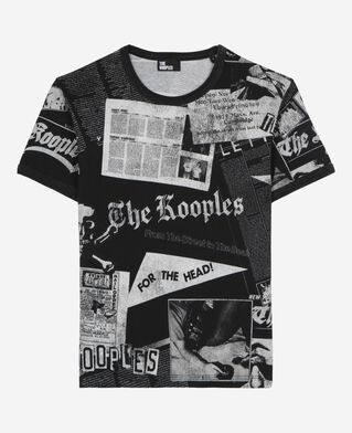 The Kooples WOMEN BLACK WASHED t-shirt with black and white screen print