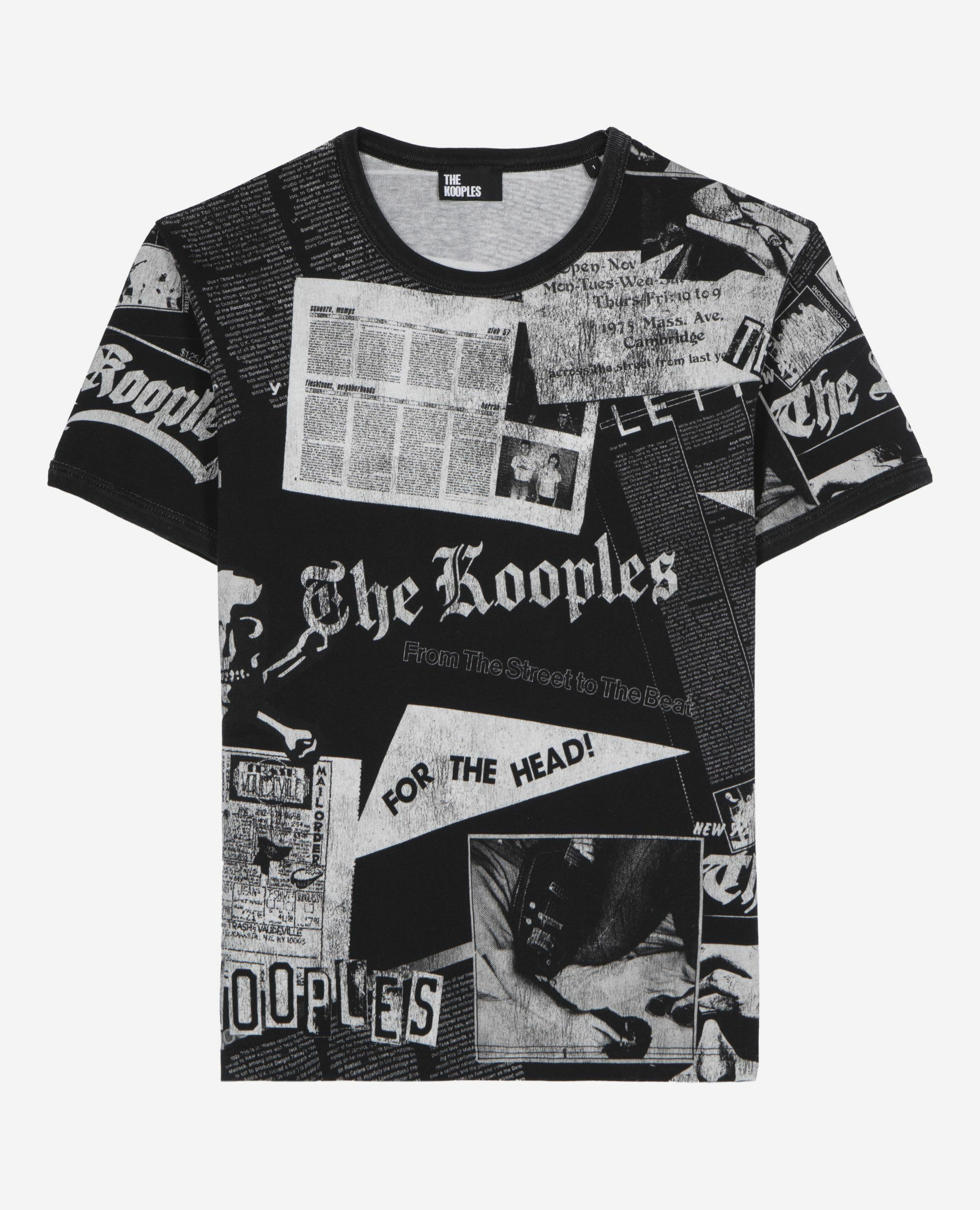 T-Shirt avec sérigraphie noir et blanc, BLACK WASHED, hi-res image number null