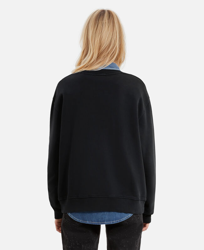 The Kooples FEMME BLACK WASHED sweatshirt avec sérigraphie noir