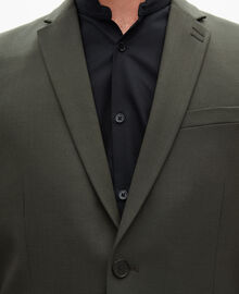 The Kooples HOMME KAKI veste de costume en laine kaki coupe ajustée
