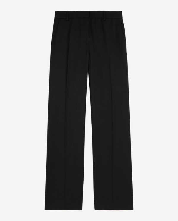 The Kooples FEMME BLACK pantalon large en laine noir