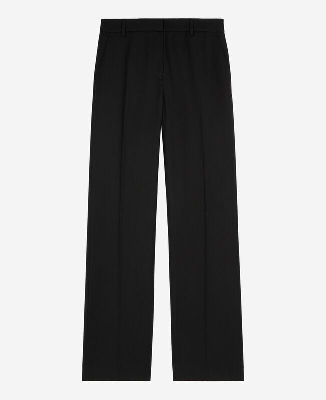 The Kooples FEMME BLACK pantalon large en laine noir