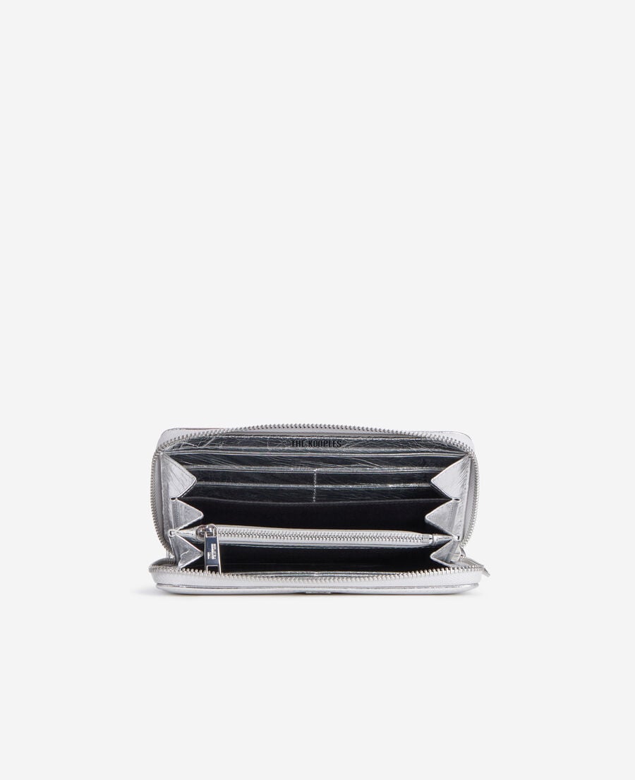 The Kooples DAMEN SILVER geldbörse blason aus silbernem leder