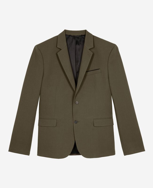 The Kooples HOMME KAKI veste de costume en coton - lin kaki