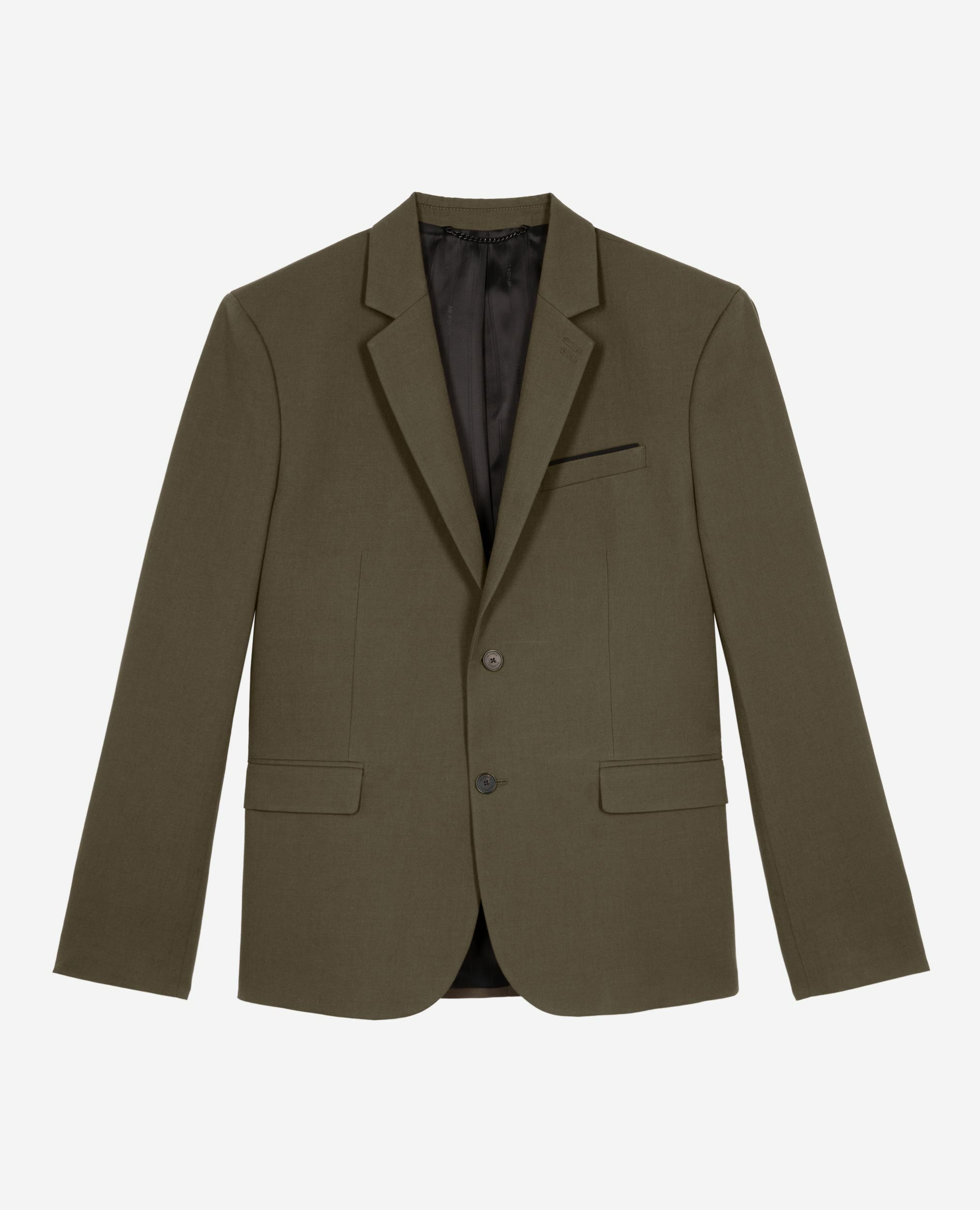 Veste de costume en coton - lin kaki, KAKI, hi-res image number null