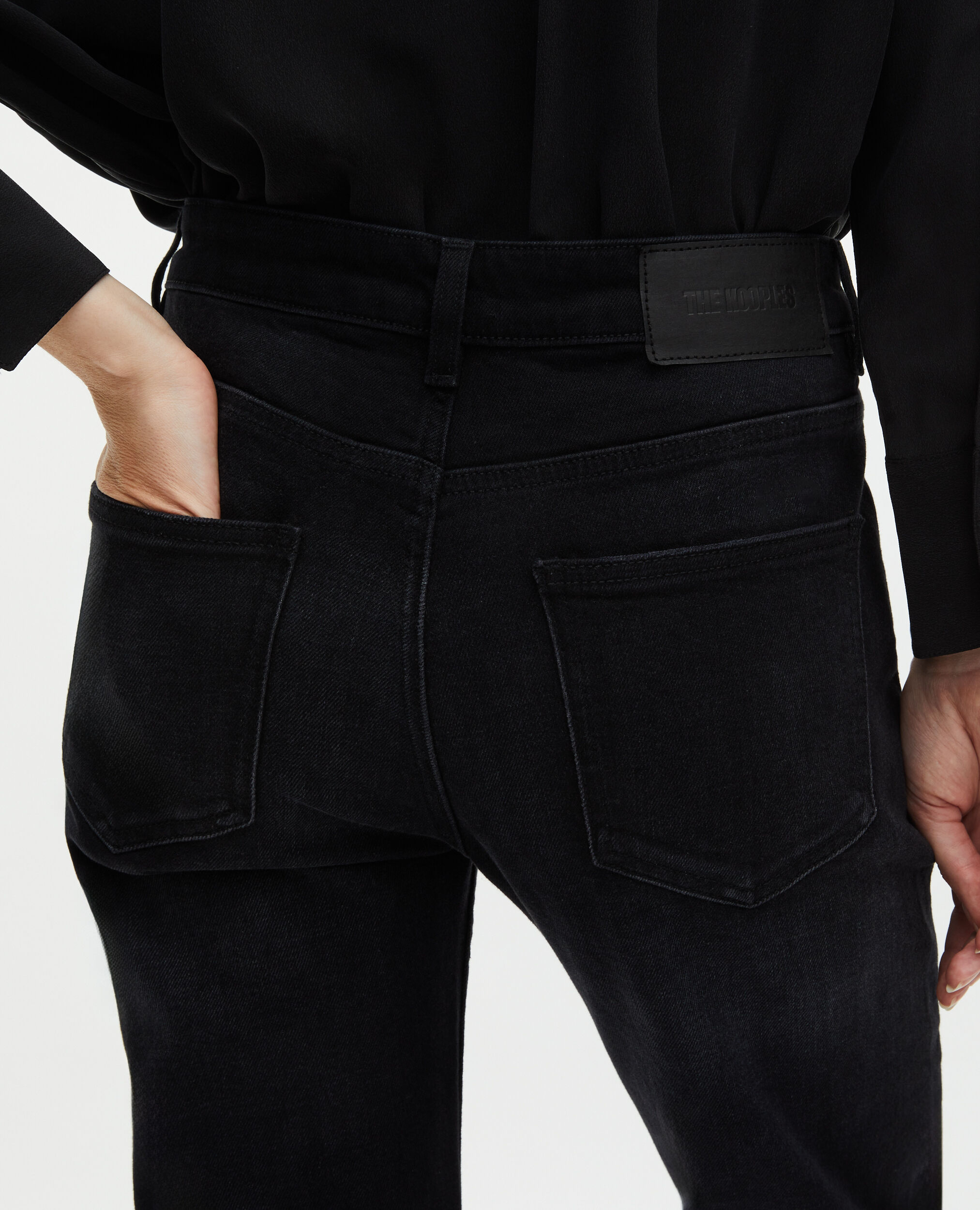 Jean flare noir, BLACK WASHED, hi-res image number null