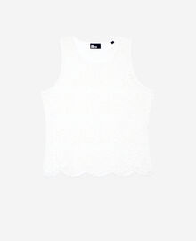 The Kooples FEMME ECRU top sans manches en dentelle écrue