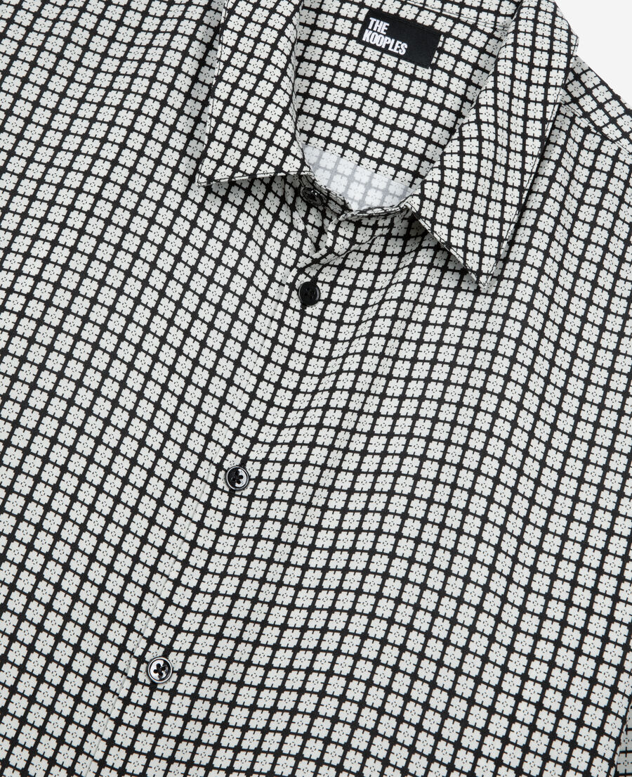 The Kooples MEN BLACK WHITE floral print shirt