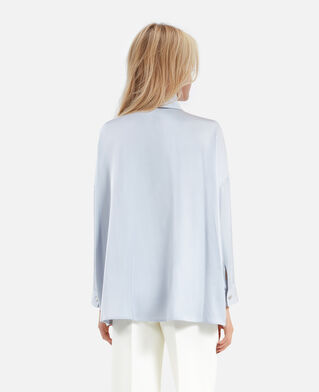 The Kooples DAMEN BLUE GREY weites hemd aus seide in blau