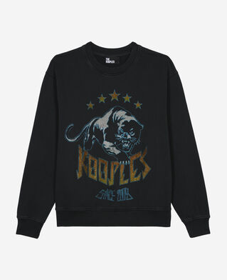 The Kooples WOMEN BLACK WASHED sweatshirt with black screen printing