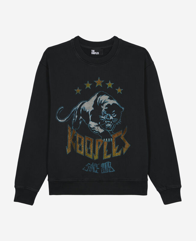 The Kooples FEMME BLACK WASHED sweatshirt avec sérigraphie noir