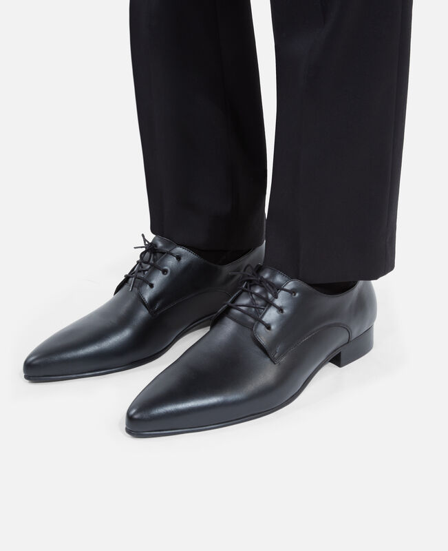 The Kooples HOMME BLACK derbies en cuir noir
