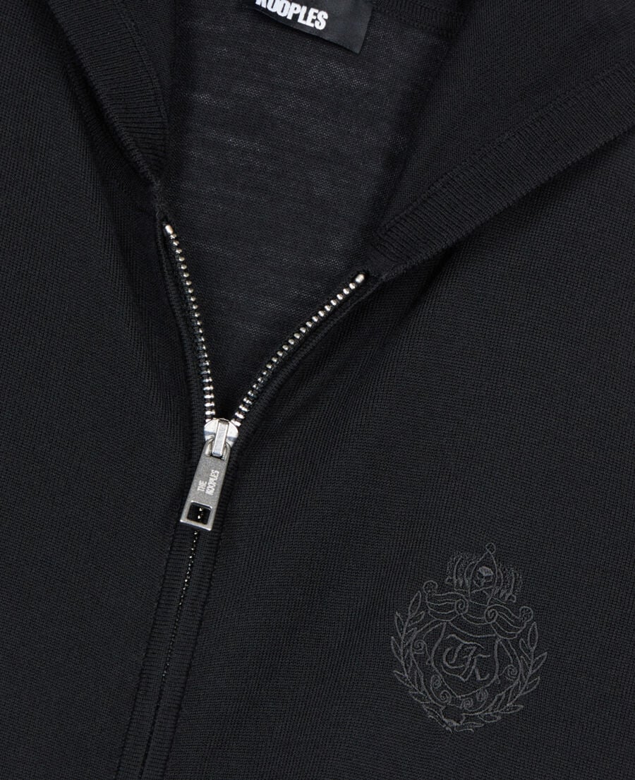 The Kooples WOMEN BLACK black wool hooded cardigan 
