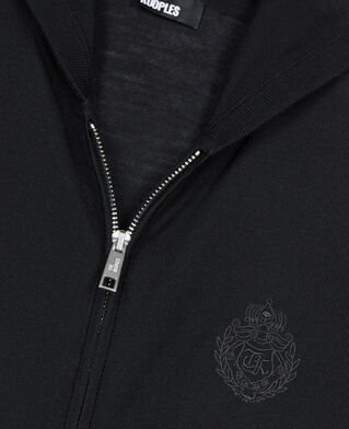 The Kooples WOMEN BLACK black wool hooded cardigan 