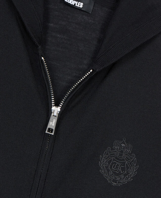 The Kooples FEMME BLACK cardigan à capuche en laine noir