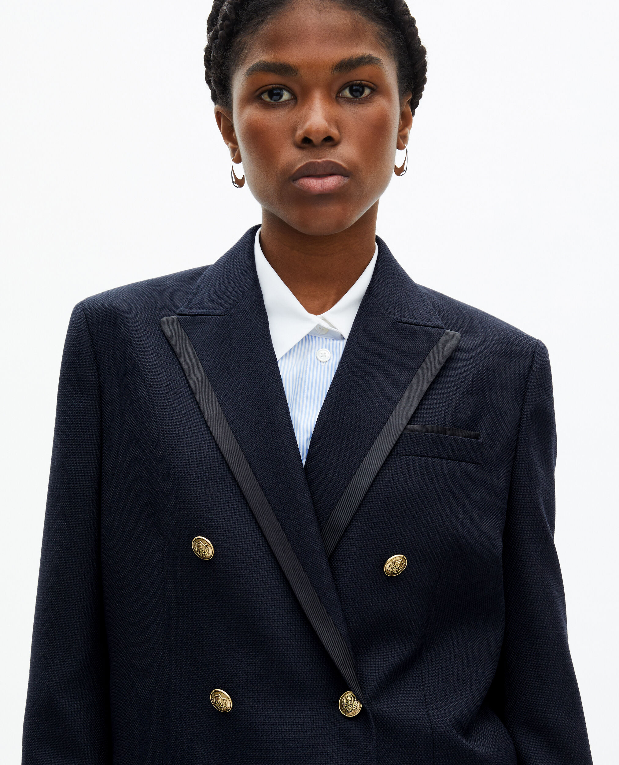 Veste tailleur en laine mélangée bleu marine, DARK NAVY, hi-res image number null