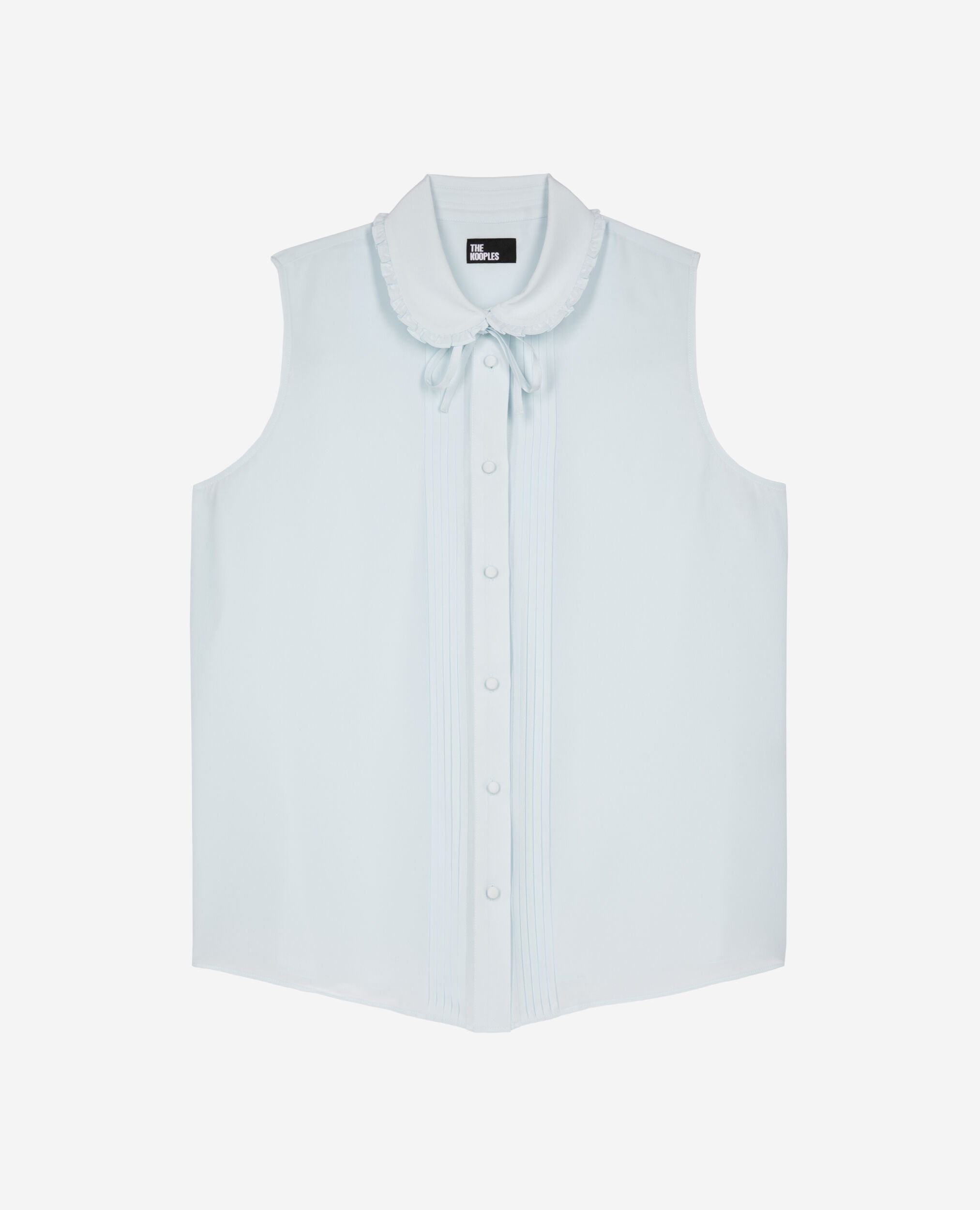 Chemise sans manches en soie bleu clair, BABY BLUE, hi-res image number null