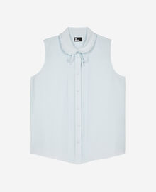 The Kooples FEMME BABY BLUE chemise sans manches en soie bleu clair