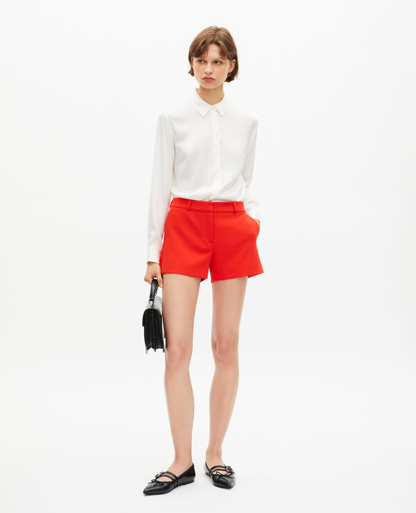 The Kooples FEMME ORANGE short tailleur orange en crêpe
