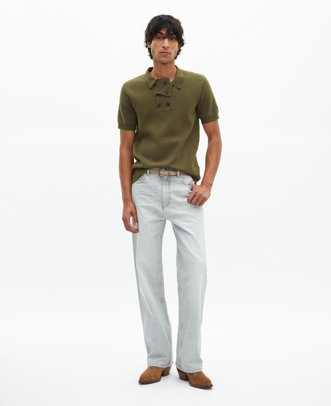 The Kooples HOMME KAKI pull en maille kaki