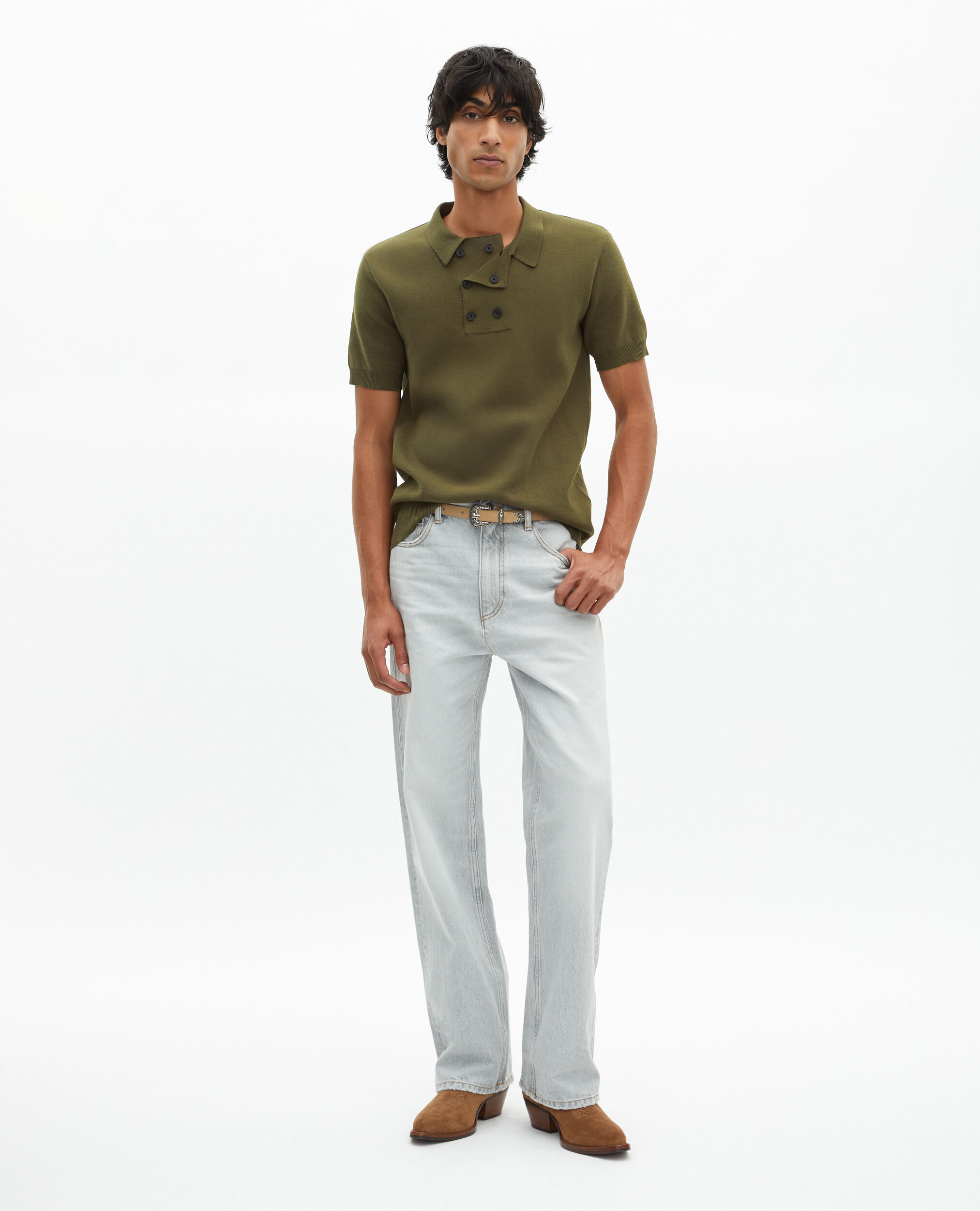 Pull en maille kaki, KAKI, hi-res image number null