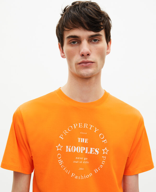 The Kooples HOMME ORANGE t-shirt avec sérigraphie orange