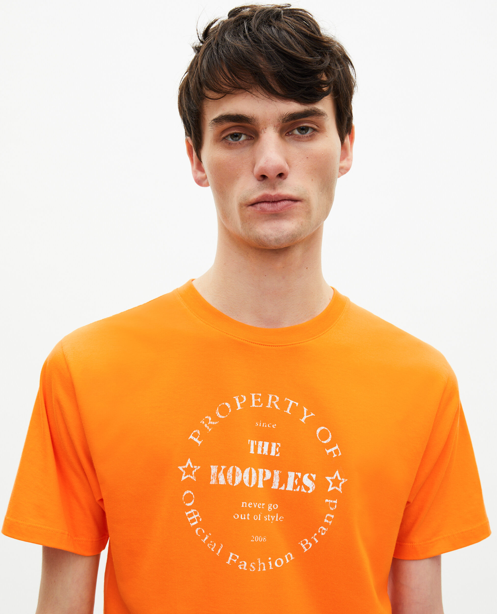 T-shirt avec sérigraphie orange, ORANGE, hi-res image number null