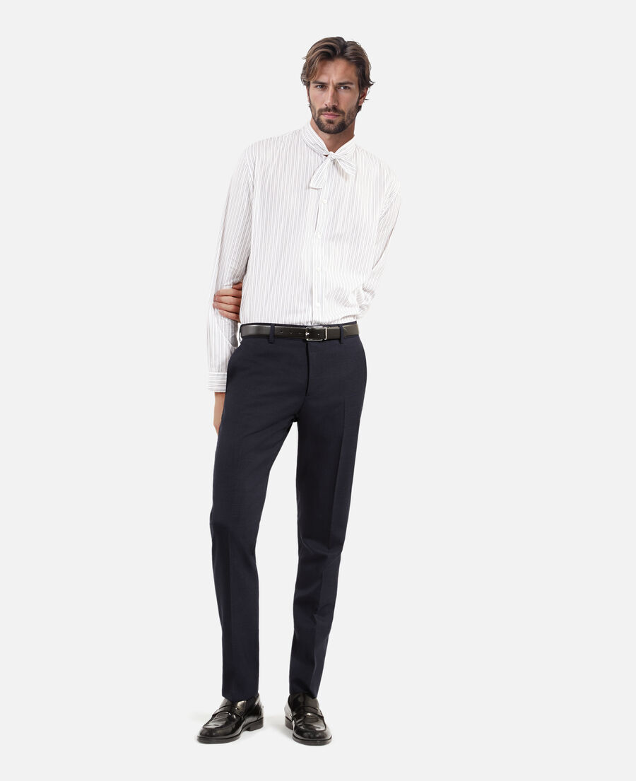 The Kooples MEN NAVY blue flea-foot suit pants