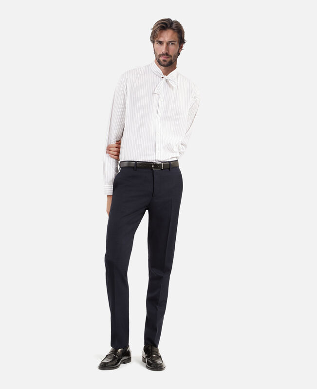 The Kooples HOMME NAVY pantalon de costume pied de puce bleu