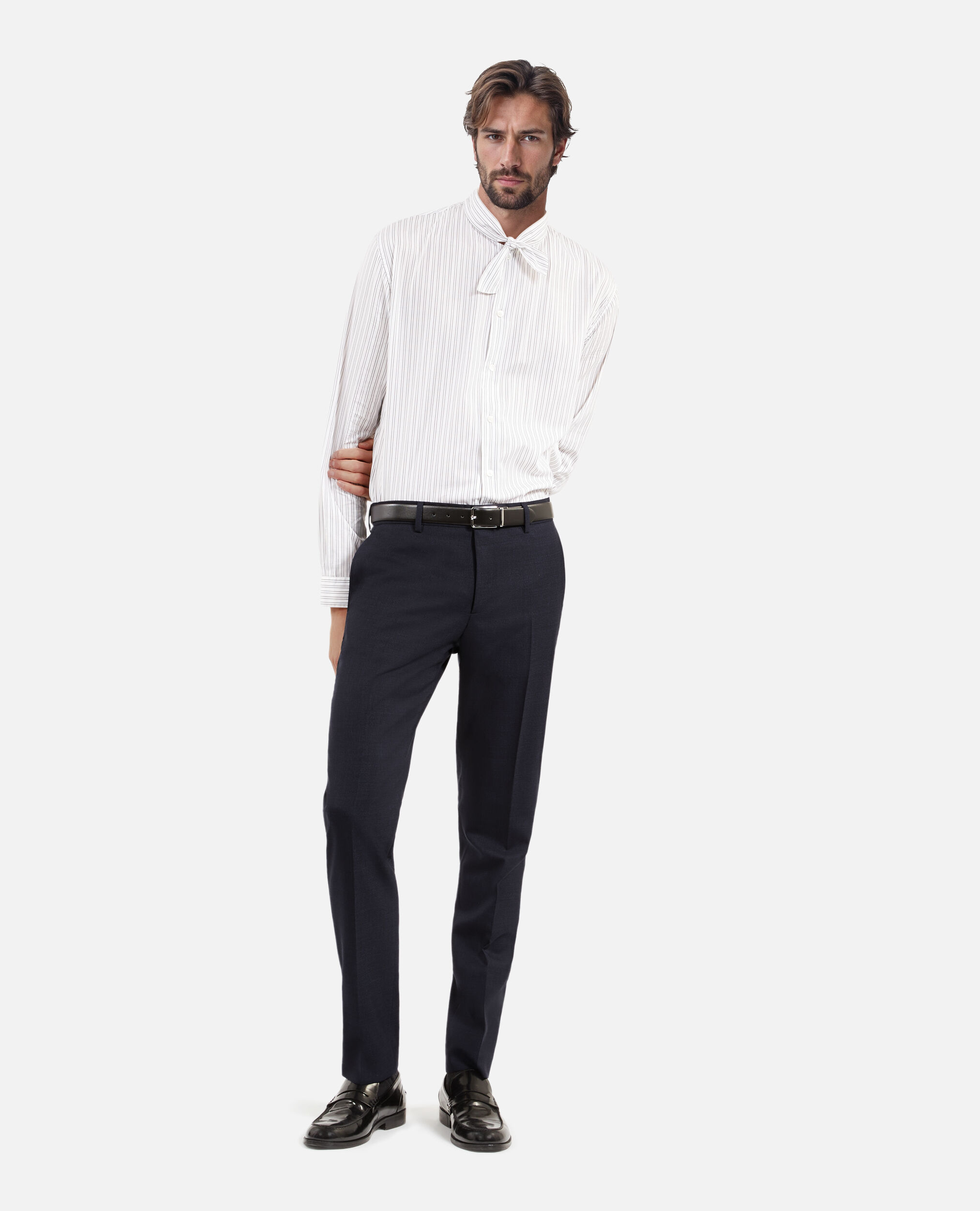 Pantalon de costume pied de puce bleu, NAVY, hi-res image number null
