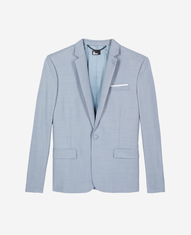 The Kooples HOMME BLUE veste de costume en laine coupe ajustée bleu