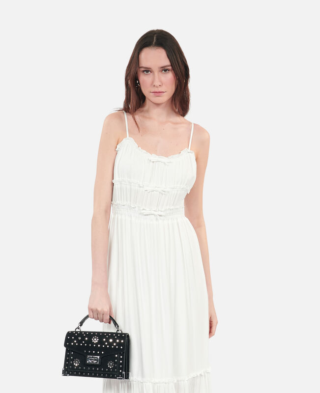 The Kooples FEMME WHITE robe longue avec nœuds blanche