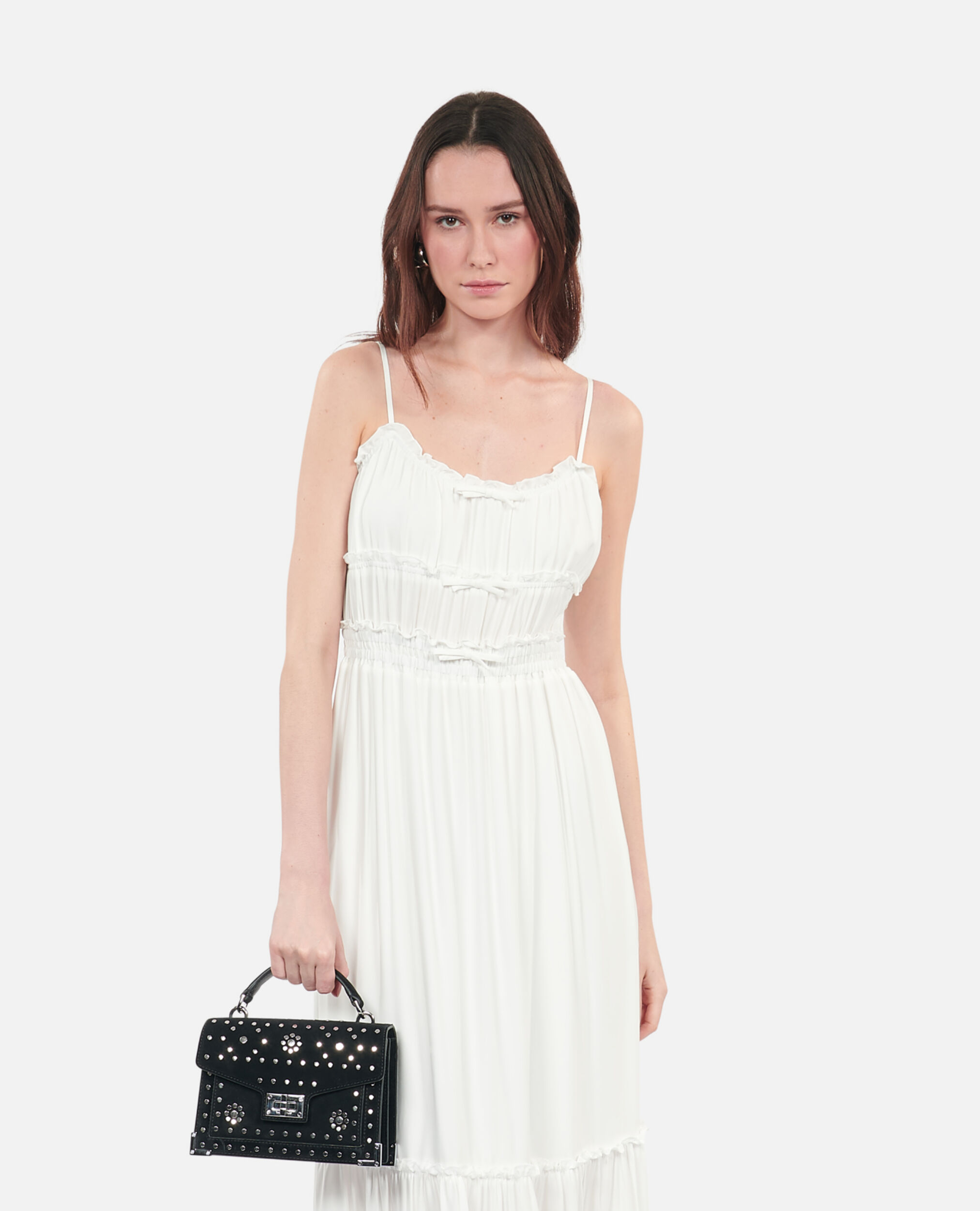 Robe longue avec nœuds blanche, WHITE, hi-res image number null