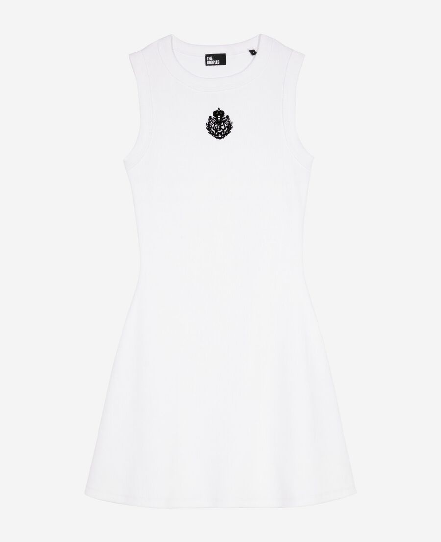 The Kooples FEMME WHITE robe courte avec logo blanche