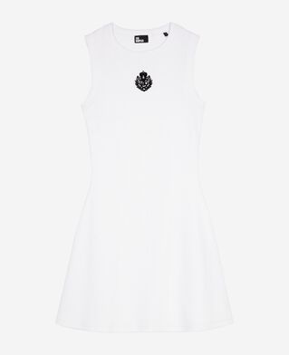 The Kooples FEMME WHITE robe courte avec logo blanche