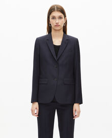 The Kooples FEMME NAVY veste tailleur en laine coupe cintrée bleu marine