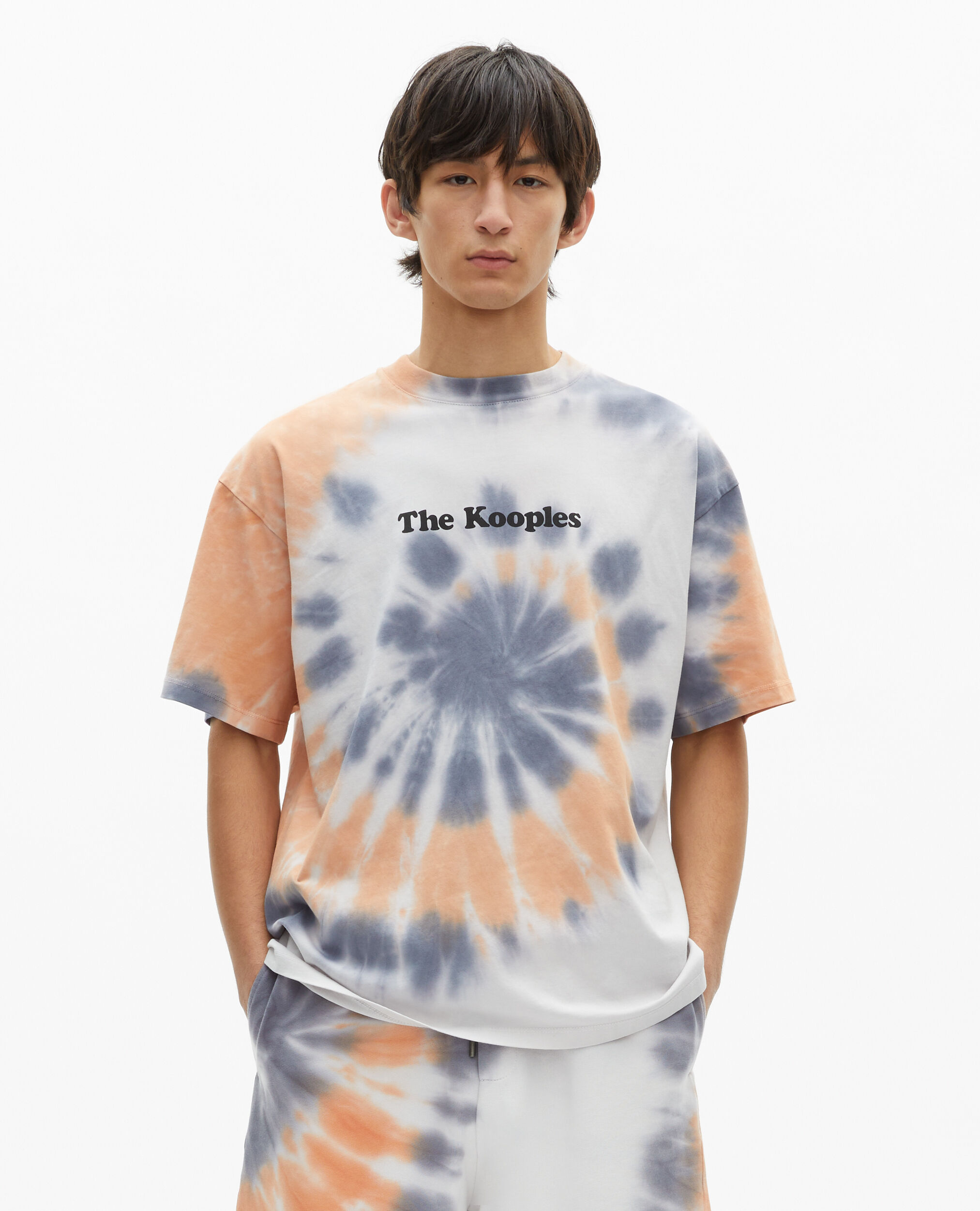 T-shirt imprimé tie and dye bleu, NEW LIGHT BLUE, hi-res image number null