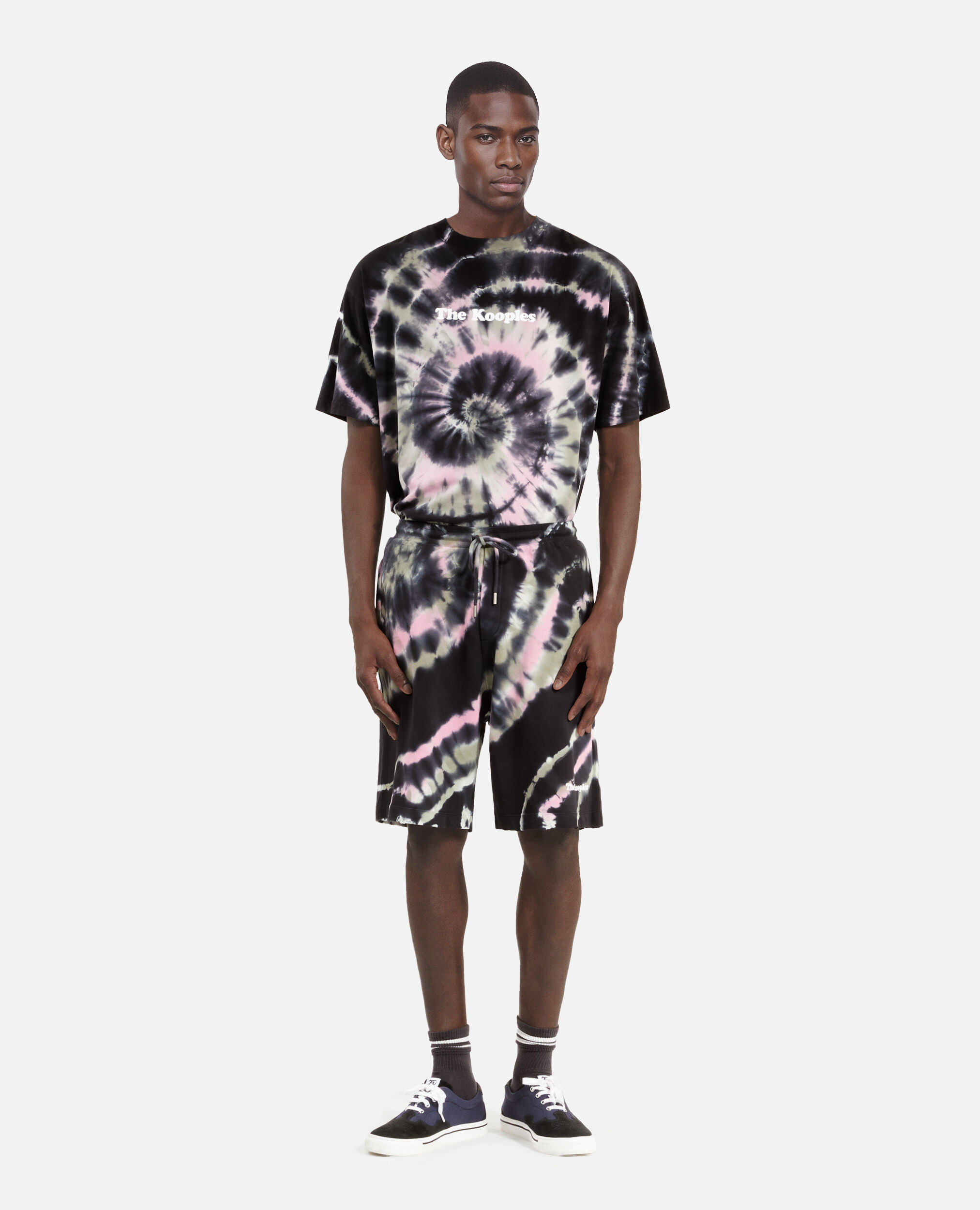 Short imprimé tie and dye noir, ECRU GREEN, hi-res image number null