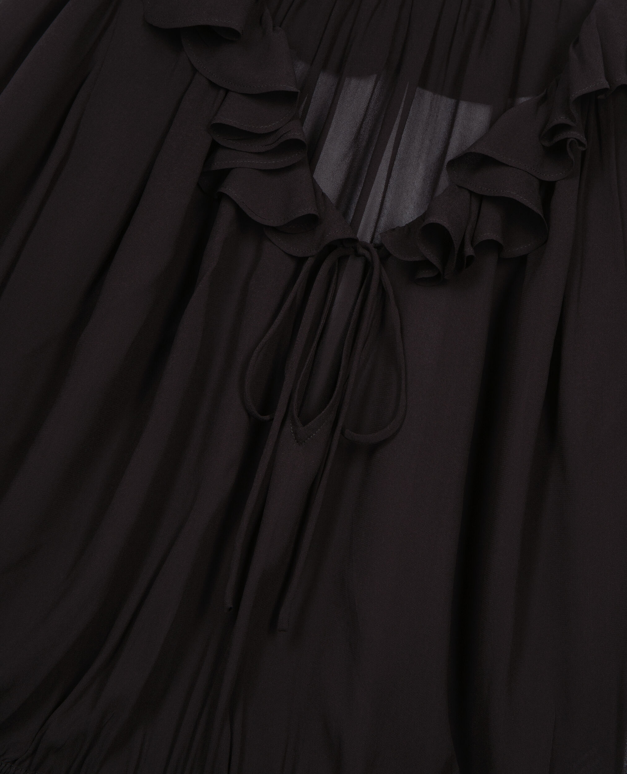 Blouse avec volants noire, BLACK STONE, hi-res image number null
