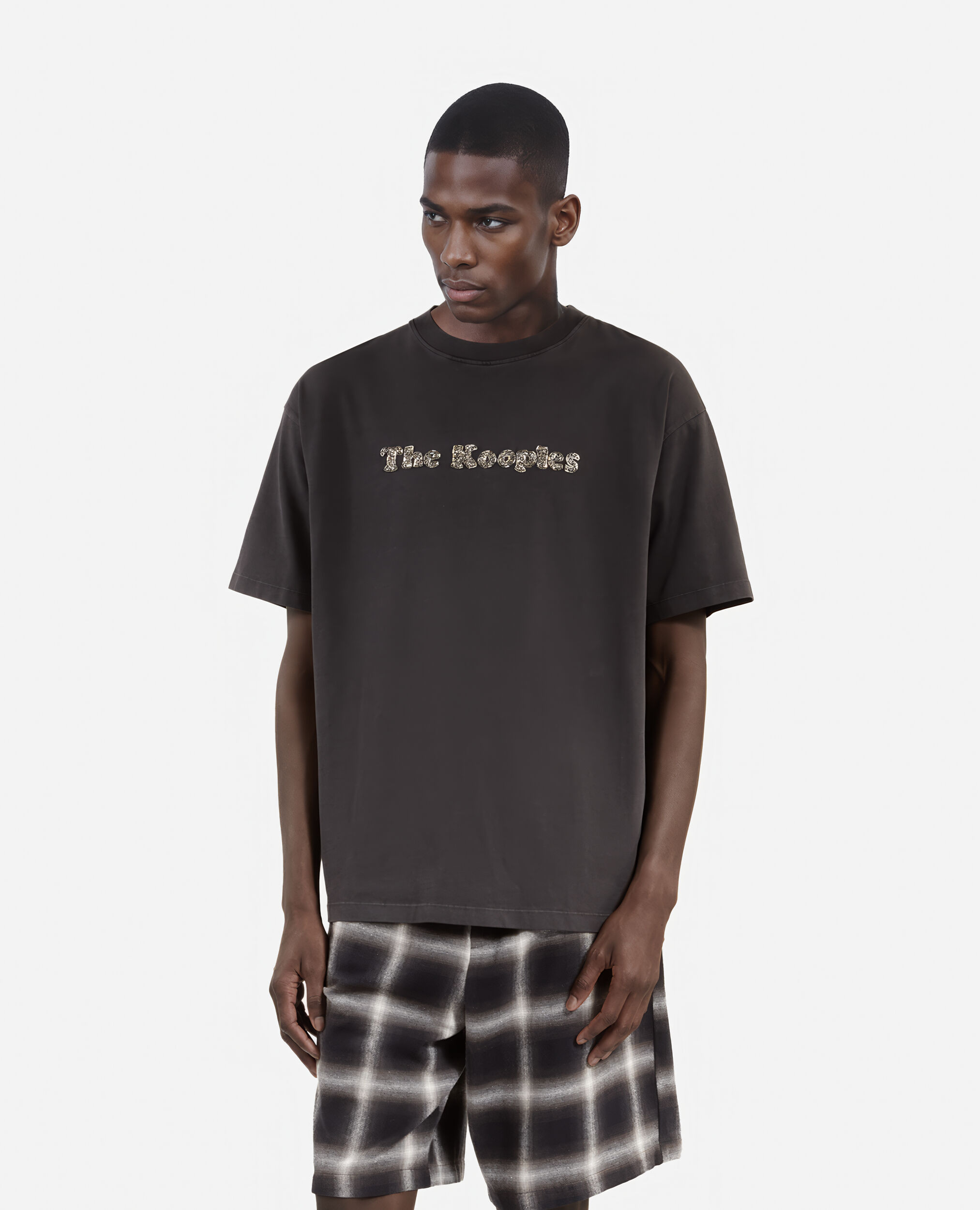 T-shirt avec logo délavé noir, BLACK WASHED, hi-res image number null