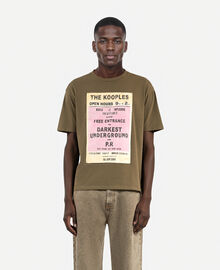 The Kooples HOMME OLIVE KAKI t-shirt avec sérigraphie kaki